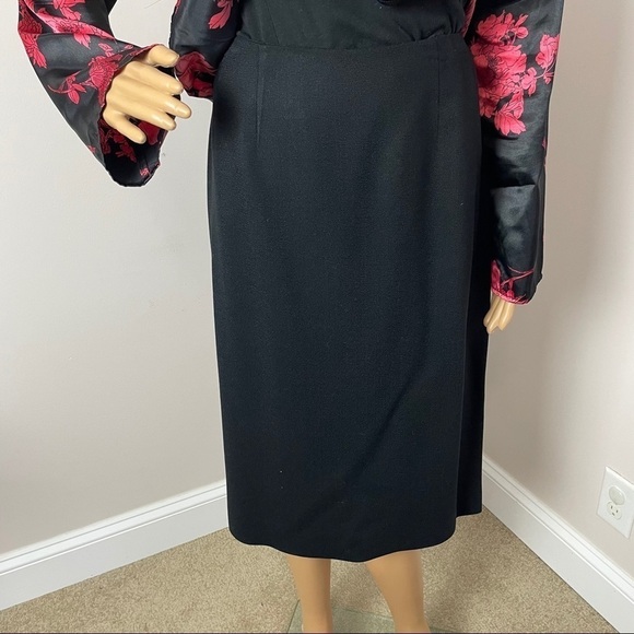 American Made Vintage Women’s Black Wool Pencil Skirt – Size 14 - Picture 2 of 9